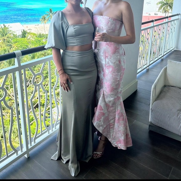 Sage Green Bridesmaid Two-Piece Set - Picture 9 of 10